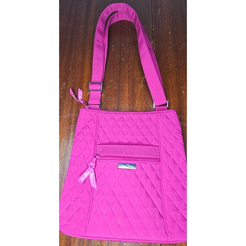 Vera Bradley Crossbody Bag Quilted Raspberry/Fuchsia Pink Adjustable Strap Purse